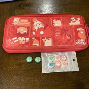 Zipper case for Nintendo switch lite and button covers ANIMAL CROSSING